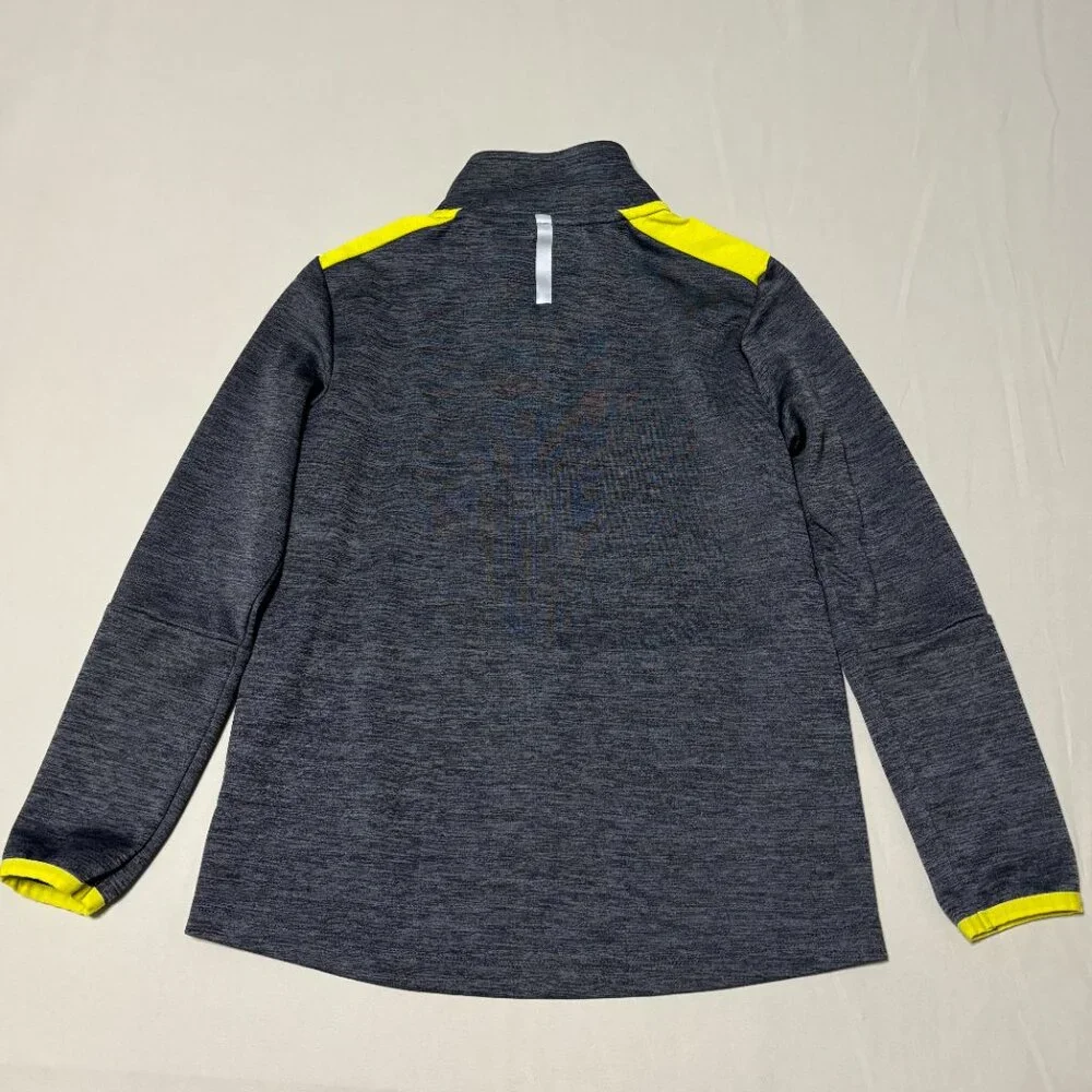 Russell Athletic Youth M‎ 8 1/4 Zip Pullover Gray Neon Yellow Dripower 360 Top